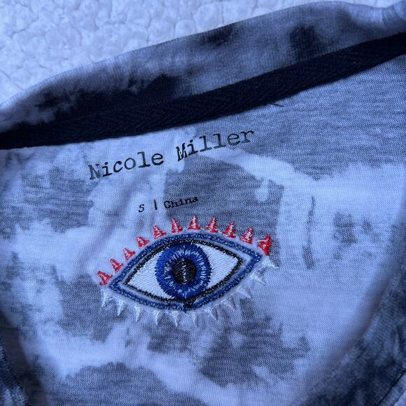 Nicole Miller Black White Tie Dye Set Crop Top Leggings Small - Picture 14 of 15